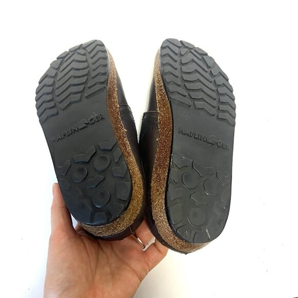 Haflinger Shoes Womens 40 US 9 Leather Mule Slip On Clogs Flats Comfort Brown - Picture 9 of 11